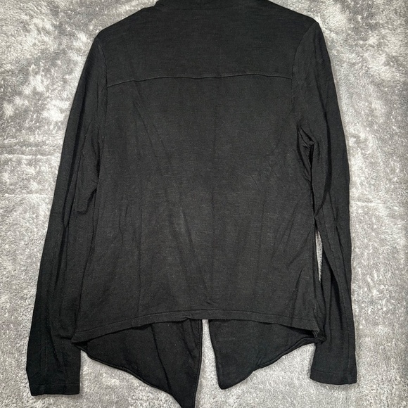 Mossimo Women’s Black Jacket Cardigan Size M Draped Front Long Sleeve Pockets - Picture 7 of 7